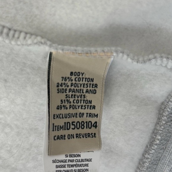 L.L. Bean Quilted Full Zip Sweatshirt Women Sz L Jacket Long Sleeve Gray 508104 - Picture 14 of 16